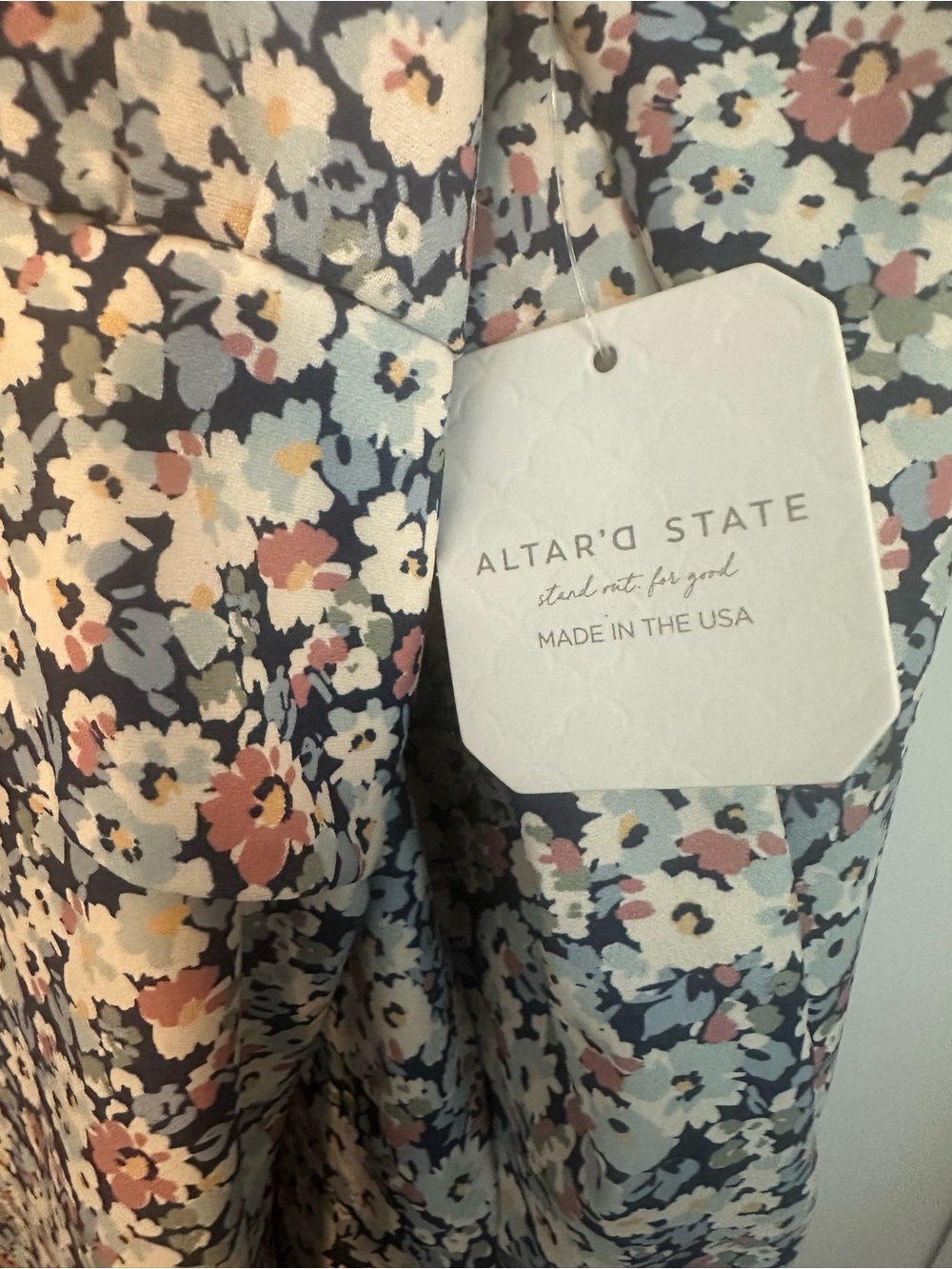 Altar'd State Blue Multi Floral Square-Neck Dress - Picture 3 of 6